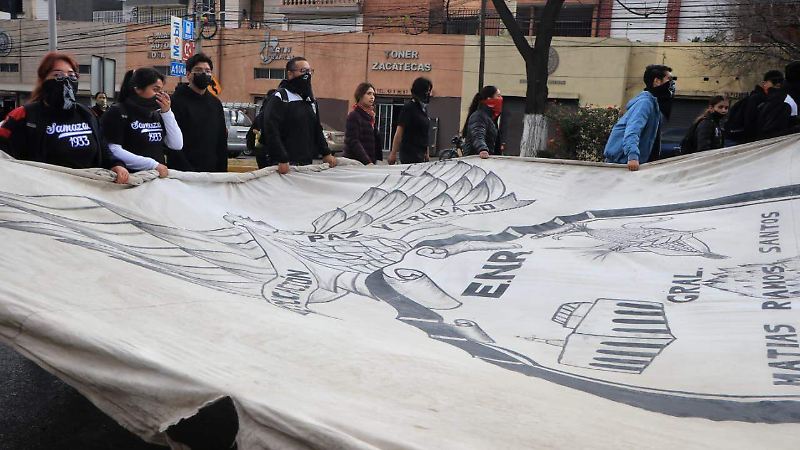 Protesta Normalistas de San Marcos, Loreto, Zacatecas